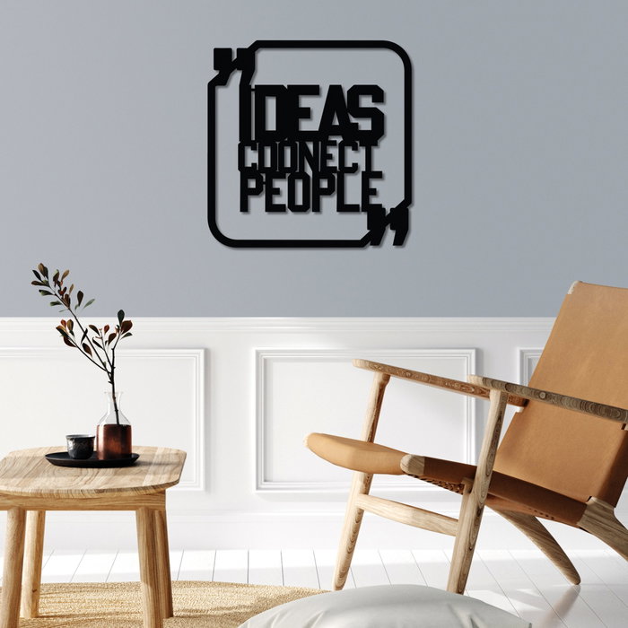 Wallity Ideas Connect People Escultura de pared negra